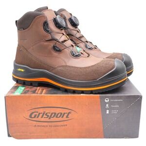 Grisport BOA Wolf Safety Boots Mens 12 Brown Waterproof Vibram Composite Toe 6in